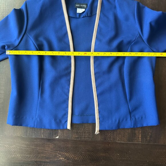 Vintage Paul Alfred Blue Tan Paisley Two Piece Suit Set Size 12 - Picture 7 of 13